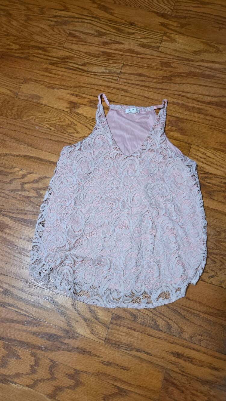Love J Pink Lace Camisole Top